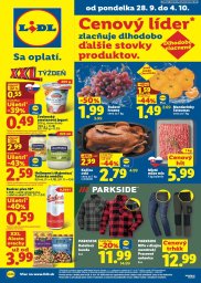 Lidl leták  s platnosťou 28. 9. - 4. 10. 2026 